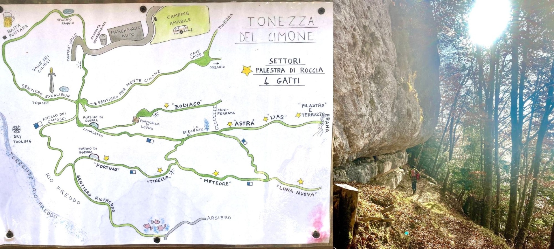 falesia quattro gatti tonezza del cimone