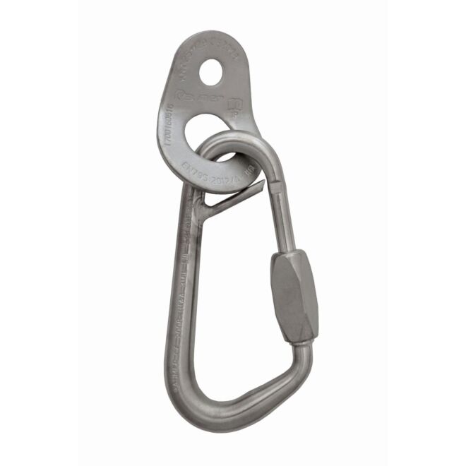 Raumer Placchetta inox Wing Ø10 + Moschettone Ring Safety 13 versione Marina