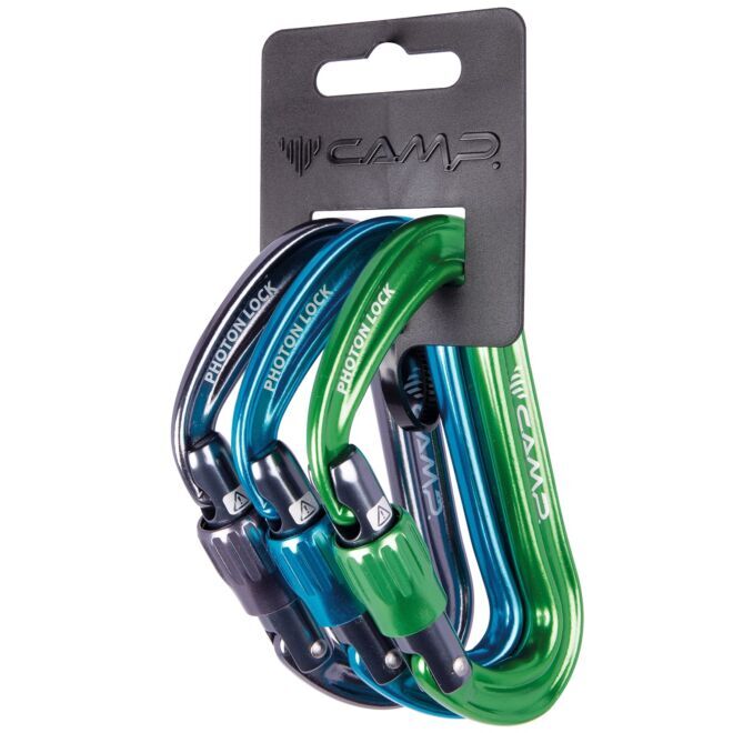 CAMP Set 3 Photon Lock 3 pack moschettoni a ghiera arrampicata