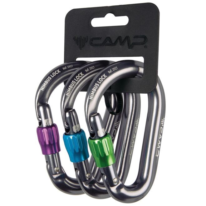 CAMP Set 3 Nimbus Lock 3 pack moschettoni a ghiera arrampicata