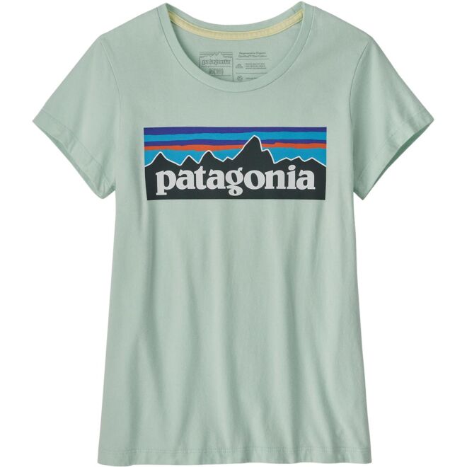 Patagonia Girls' Regularenerative Organic Certified Cotton P-6 Logo t-shirt bambino