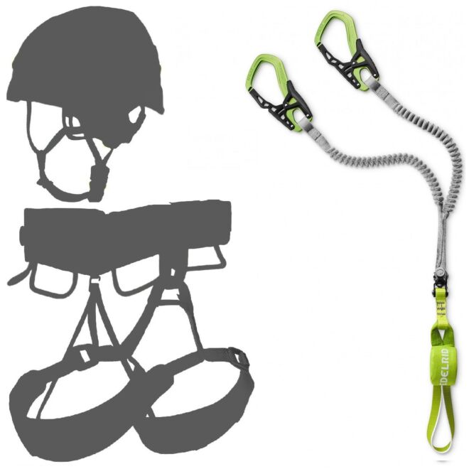 Oliunìd Deal Kit Edelrid Cable Comfort VI set Ferrata + casco e imbrago via ferrata kit
