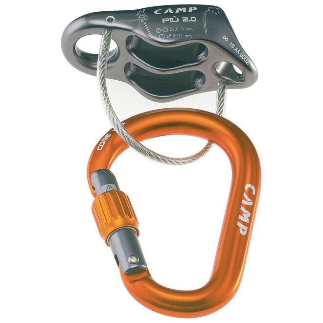 CAMP Più 2.0 Belay Kit assicuratore a secchiello arrampicata + moschettone