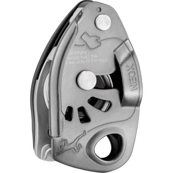 Petzl Neox assicuratore con bloccaggio assistito e moschettone arrampicata