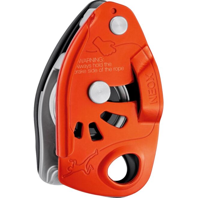 Petzl Neox assicuratore con bloccaggio assistito e moschettone arrampicata