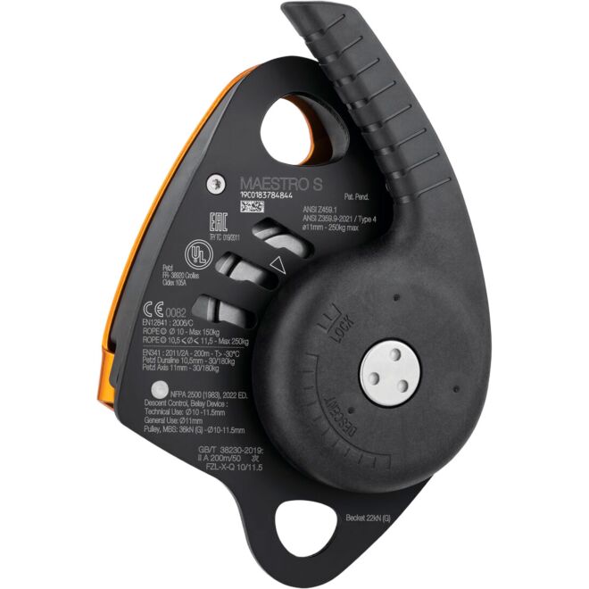 Petzl Maestro S discensore con carrucola bloccante per soccorso