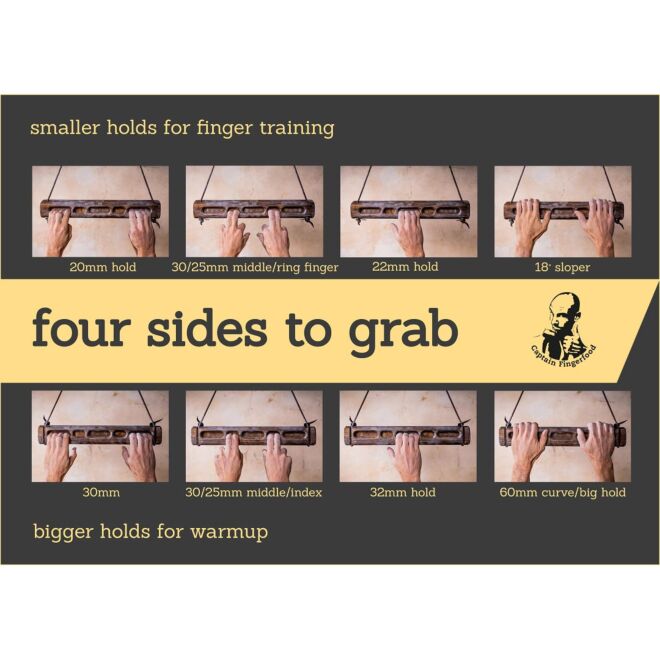 Captain Fingerfood Hangboard 180° trave arrampicata portatile