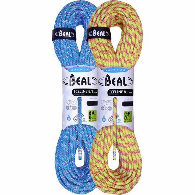 Beal Ice Line 8.1mm Unicore Golden Dry Pack mezza corda arrampicata