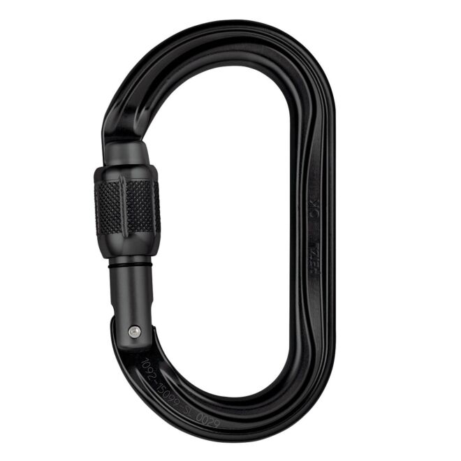 Petzl OK SCREW-LOCK Black moschettone ovale a ghiera screw lock arrampicata
