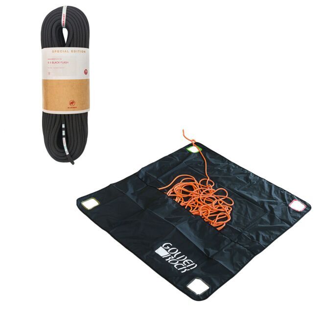 Oliunìd Kit 9.5 Black Flash + telo porta corda Golden Rock Rope Tarp