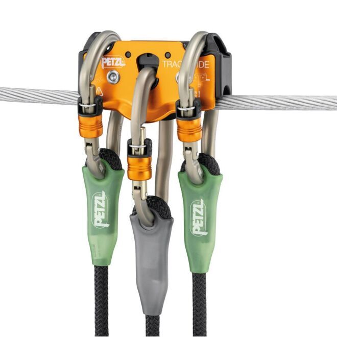 Petzl Trac Guide carrucola doppia arrampicata