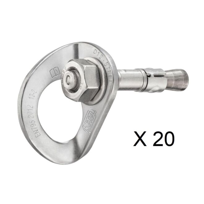 Petzl Coeur Bolt Steel 20-Pack placchetta e chiodo