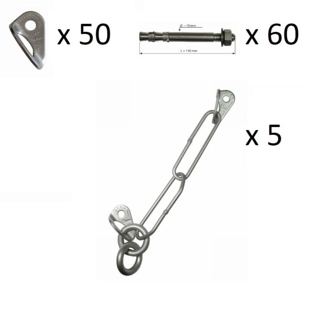 Oliunìd Kit chiodatore catene doppio anello piastrine chiodi x5