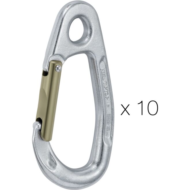 Petzl Tiptop Stainless (confezione da 10) moschettone di sosta arrampicata