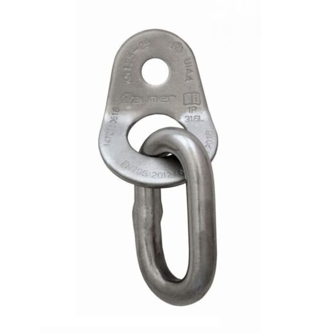 Raumer Placchetta inox Wing Ø10 + anello parallelo Ø10 inox versione Marina