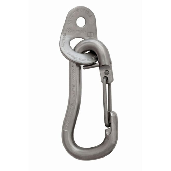 Raumer Placchetta inox Wing Ø10 + Moschettone inox R5000 versione Marina
