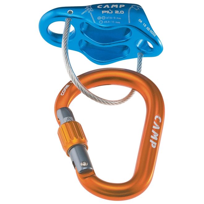 CAMP Più 2.0 Belay Kit assicuratore a secchiello arrampicata + moschettone