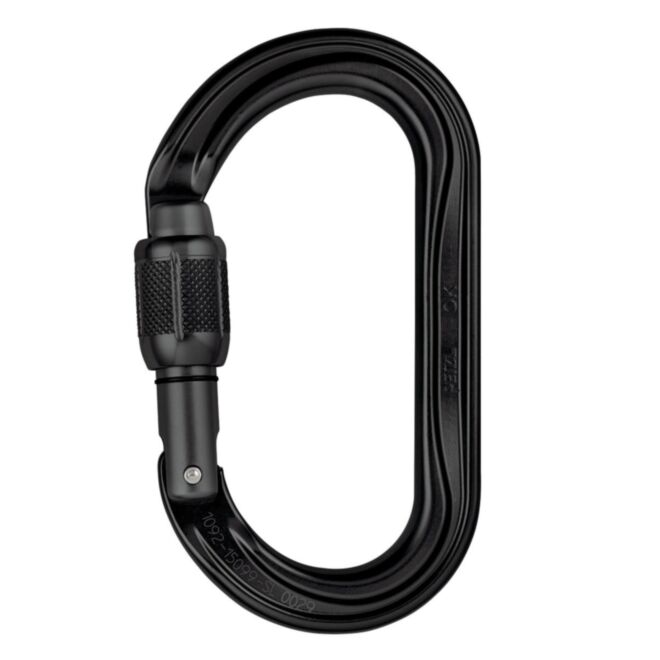 Petzl OK SCREW-LOCK Black moschettone ovale a ghiera screw lock arrampicata