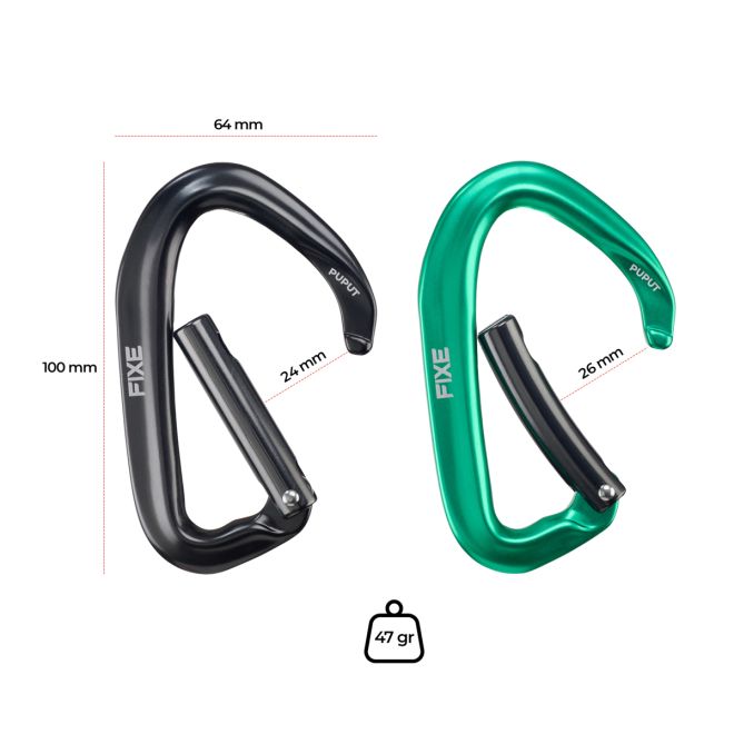 Fixe Pack 4 Puput Wide Green rinvii arrampicata