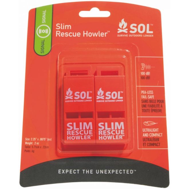 SOL Slim Rescue Howler Whistle coppia fischietti di emergenza